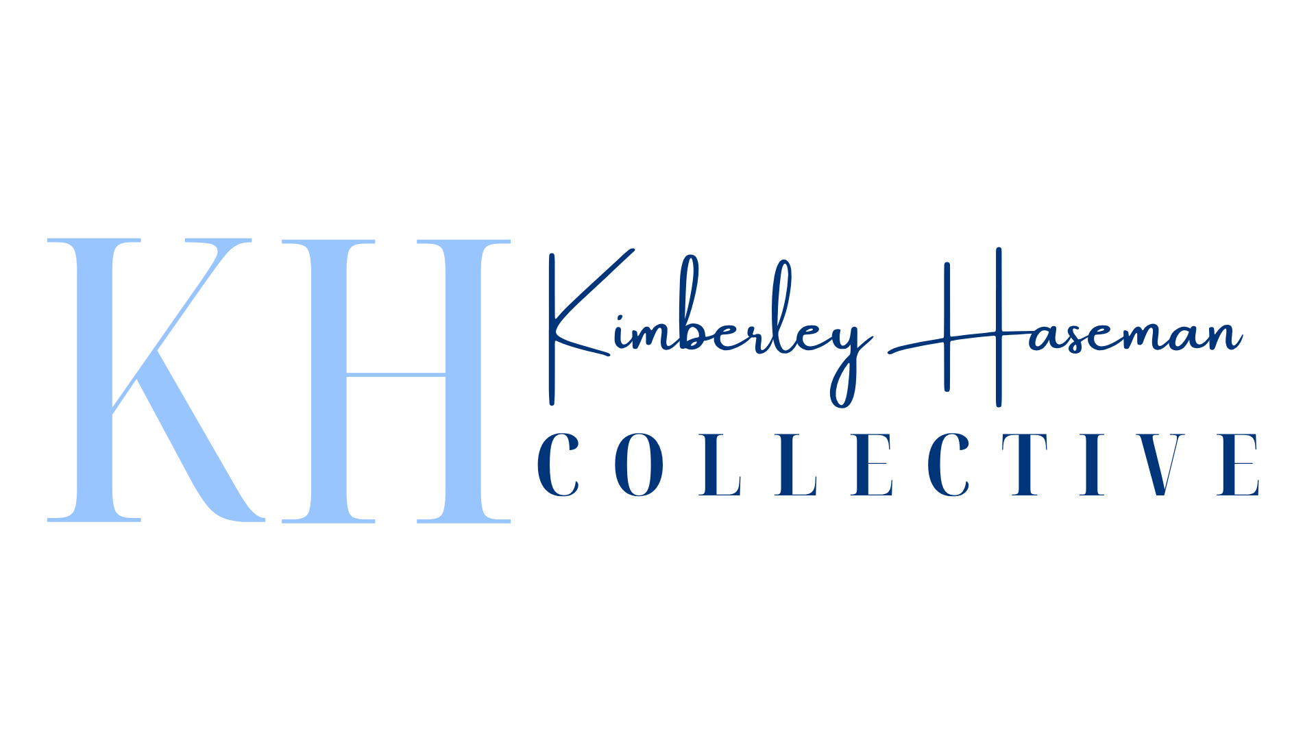 KH Kimberley Haseman Collective logo in blue and light blue